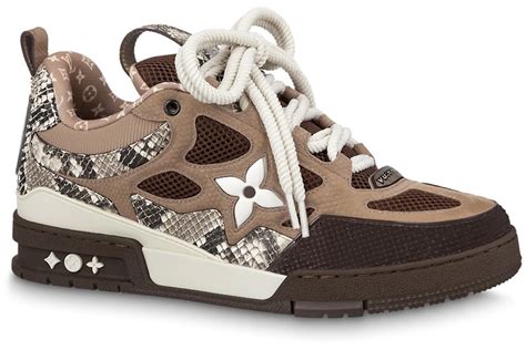 louis vuitton skate sneakerbrown snakeskin